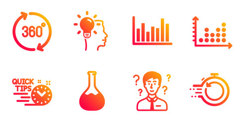 support consultant idea and quick tips icons set vector