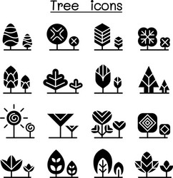 tree icon set graphic design vector