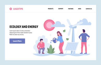 web site linear art design template vector image