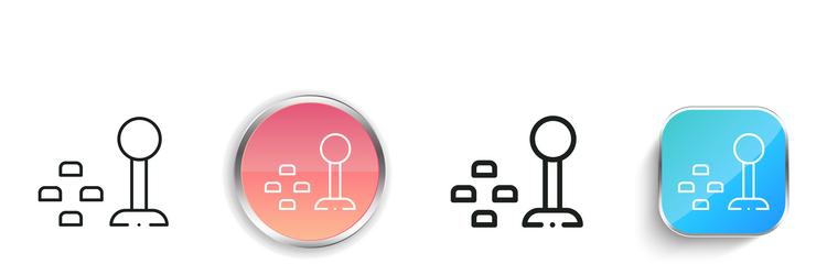 gamepad icon thin linear regular and button style vector image