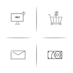 internet of things simple linear icons set vector image