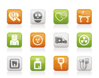 Medicine and hospital equipment icons vector