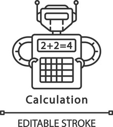 calculation linear icon vector