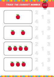 preschool counting learn worksheet tracing vector image