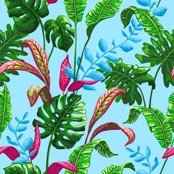 Tropical Palm Leaf Pattern Vector Image