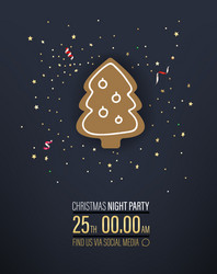 christmas night party invitation layout vector