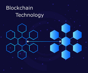 Isometric Blockchain Network Banner vector image