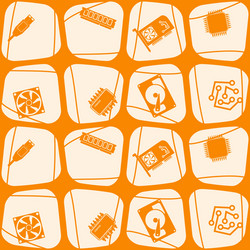seamless background with computer hardware vector image