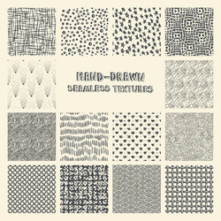 set of hand drawn marker and ink patterns vector image
