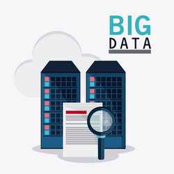 Big data center base and web hosting icon set vector