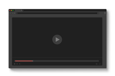 browser with video player screen mockup template vector image