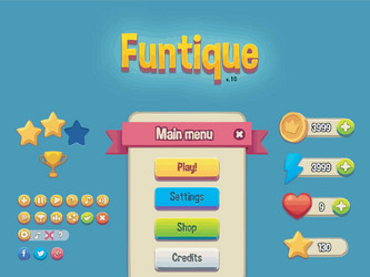 complete set of level button game ui pop-up icon vector image