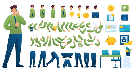 constructor for creating a businessman n 3 create vector image