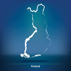 Doodle map of finland vector