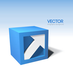 Infographic 3d cube with arrow vector