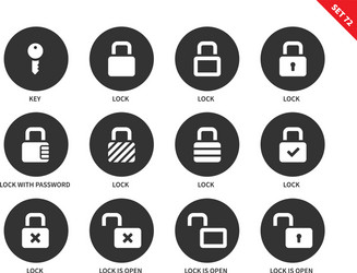 Lock Icon Set - Security & Access vector image