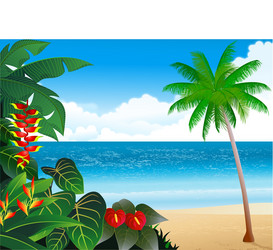 Tropical Beach Scene Royalty Free Vector Image