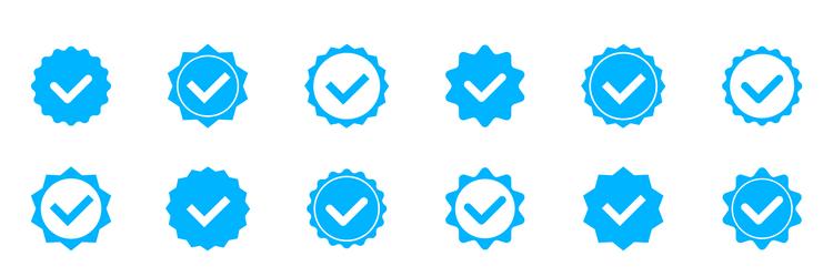 account verification icon collection social media vector