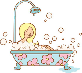 Girl bathroom vector