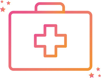 isolated cross inside kit gradient style icon vector image
