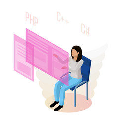 Isometric Programmer Workspace vector image