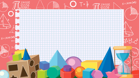 math tools notebook with blank background banner vector image