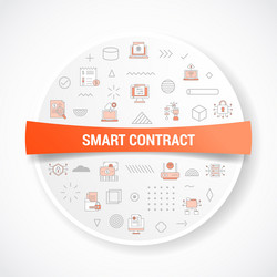 Smart contract concept with icon vector