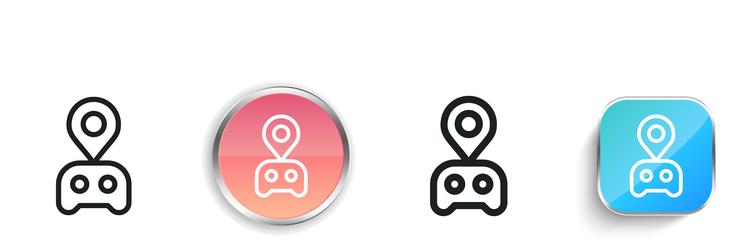 gaming icon thin linear regular and button style vector image