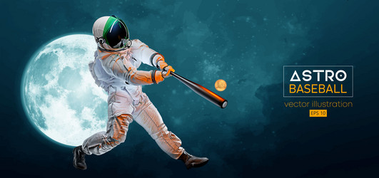 Baseball in outer space knock it out park Vector Image