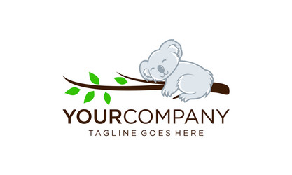 lazy koala sleeping on tree branches vector image