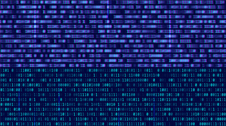 binary code blue digits on the computer screen vector image