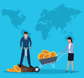 digital mining bitcoin vector image