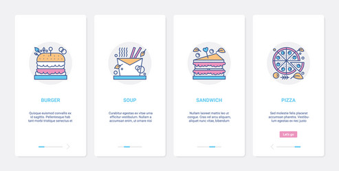 Fast Food Menu UX UI Kit vector image