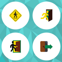 flat icon exit set of directional direction vector image