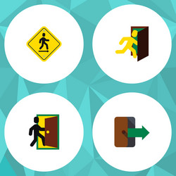 Flat icon exit set of directional direction vector