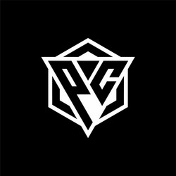 Cp logo monogram with triangle and hexagon shape Vector Image