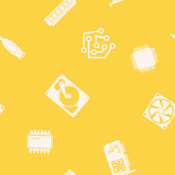 seamless background with computer hardware vector image
