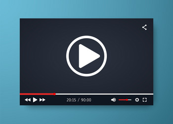 video player template for web or mobile apps vector image