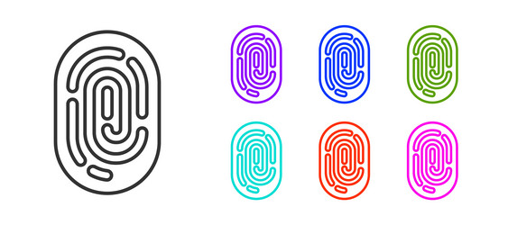 Black line fingerprint icon isolated on white vector