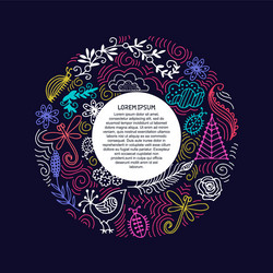 bright frame for your text summer patterns vector image