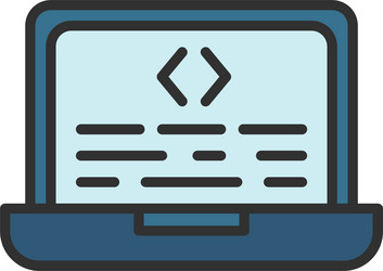 coding outline filled icon vector image