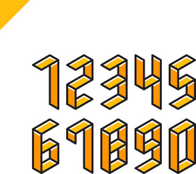 collection of the isometric sport numbers set font vector image