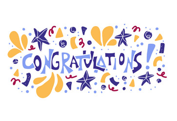 Congratulations quote concept design word Vector Image