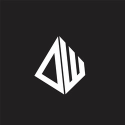 Dw logo monogram with piece circle ribbon style Vector Image