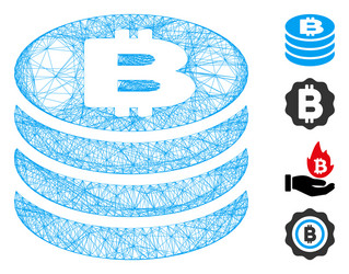 Linear bitcoin coin column mesh vector