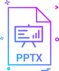 pptx file extension format icon design vector image