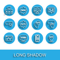 set line website statistic and graphic design vector image