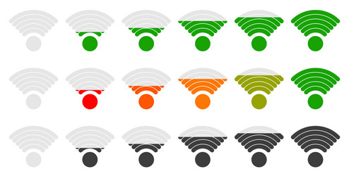 signal strength indicator set with adjustable vector image