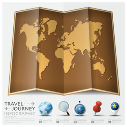 Travel and journey world map with point mark vector