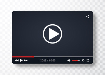 video player template for web or mobile apps vector